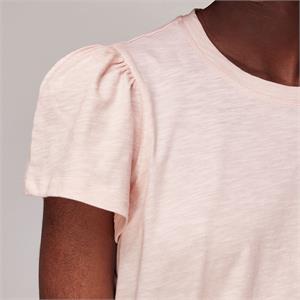Whistles Pale Pink Cotton Frill Sleeve T Shirt
